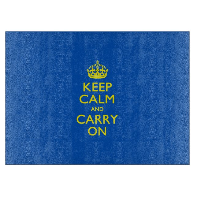 CALM HALTEN UND AUF True Blue BEACHTEN Schneidebrett (Vorderseite)