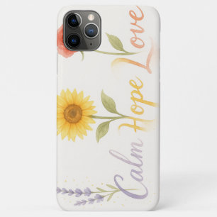 Calm Hope Love Floral coque iphone avec Sunflower 