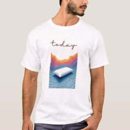 Calm Horizon Valley Line Art T-Shirt