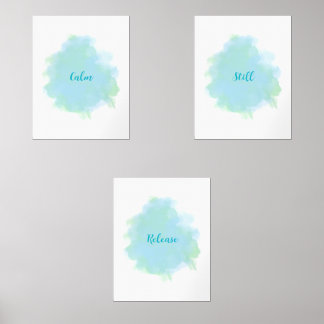 Calm immer noch die Wand 3 Set blau grün