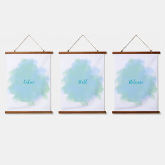 Calm immer noch Wall Art Tapestries Blue Green Wandteppich Mit Holzrahmen
