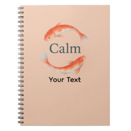 Calm Koi Fish Wasserfarbe Zen Circle Notizblock