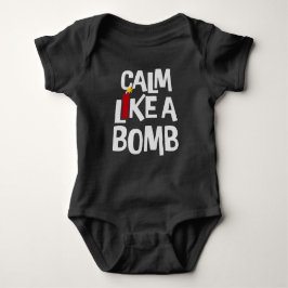 Calm Like a Bomb Paradox Irony Humor Explosive Fun Baby Strampler