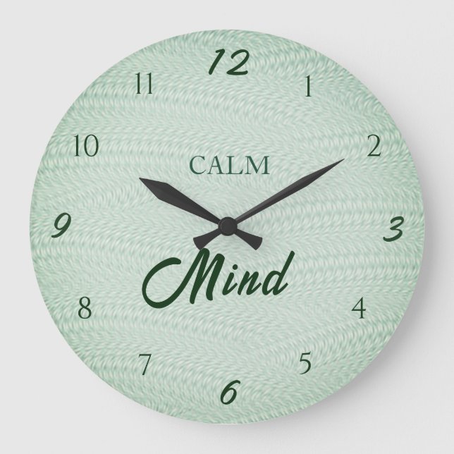 Calm Mind Wellness Große Wanduhr (Vorderseite)