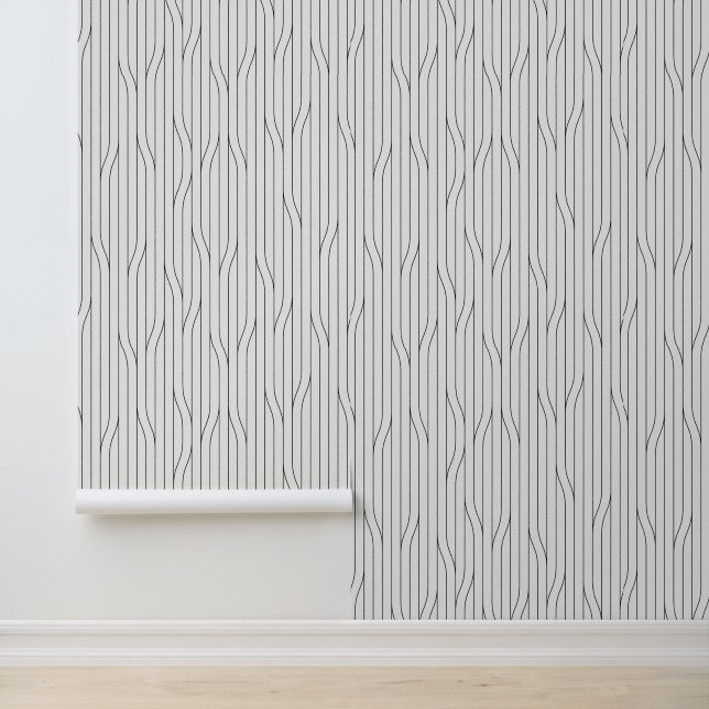 Calm Minimal Abstrakt Lines Grau Tapete (Anwendung)