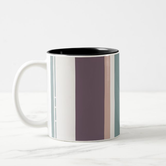 Calm Neutral Stripes – Modern Minimal Mug Zweifarbige Tasse (Links)
