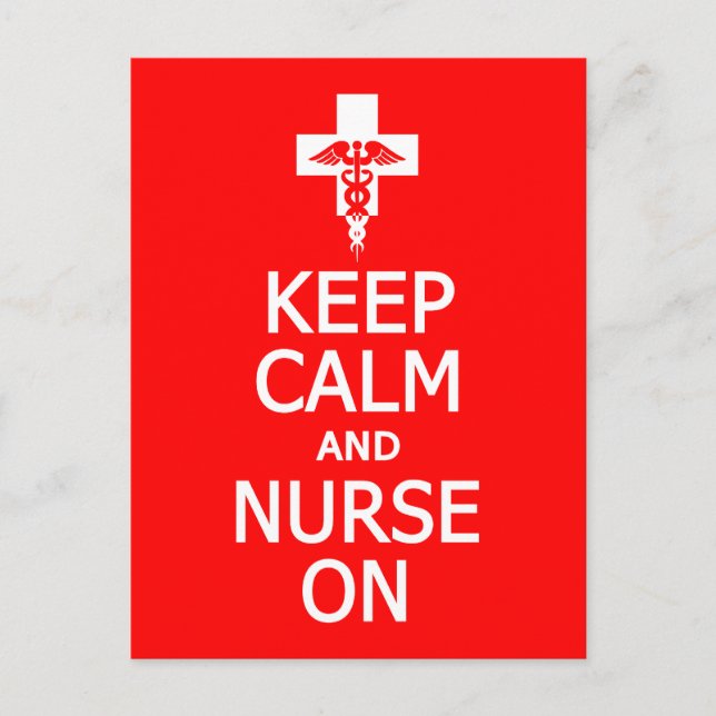Calm & Nurse auf Postkarte behalten, anpassen (Vorderseite)