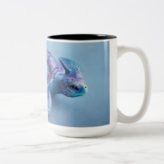 Calm Ocean Turtle Art – Blue & Purple Fantasy Sea Zweifarbige Tasse