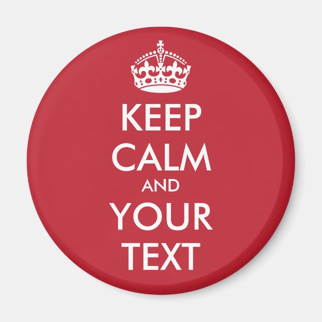 Calm Round Magnet behalten - personalisierter Text (Vorne)