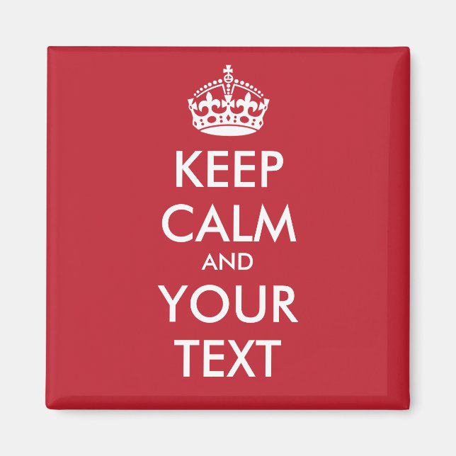 Calm Round Magnet behalten - personalisierter Text (Vorne)