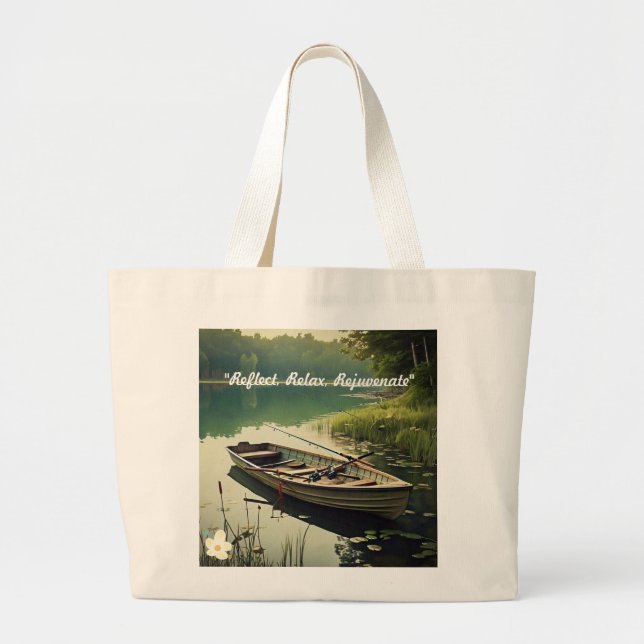 "Calm Rowboat Haven" Jumbo Stoffbeutel (Vorne)