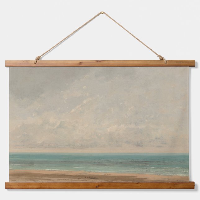 Calm Sea 1866 Gustave Courbet National Gallery Wandteppich Mit Holzrahmen (Vorne)
