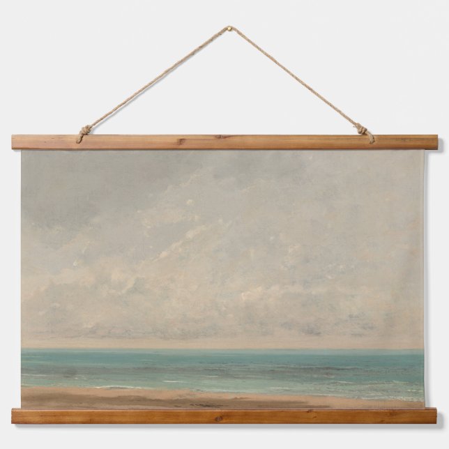 Calm Sea 1866 Gustave Courbet National Gallery Wandteppich Mit Holzrahmen (Vorne)