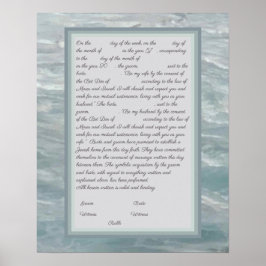 Calm Seas Ketubah mit kanadischem Reformtext Poster