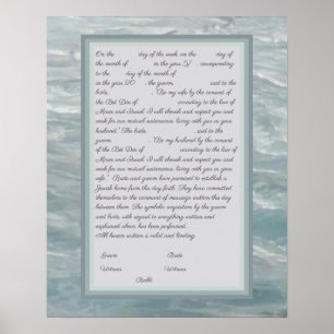 Calm Seas Ketubah mit kanadischem Reformtext Poster