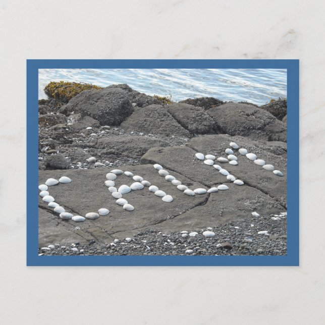 Calm - Seashell Word Art Postkarte (Vorderseite)