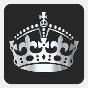 Calm Silver Crown behalten - Hintergrund ändern Quadratischer Aufkleber