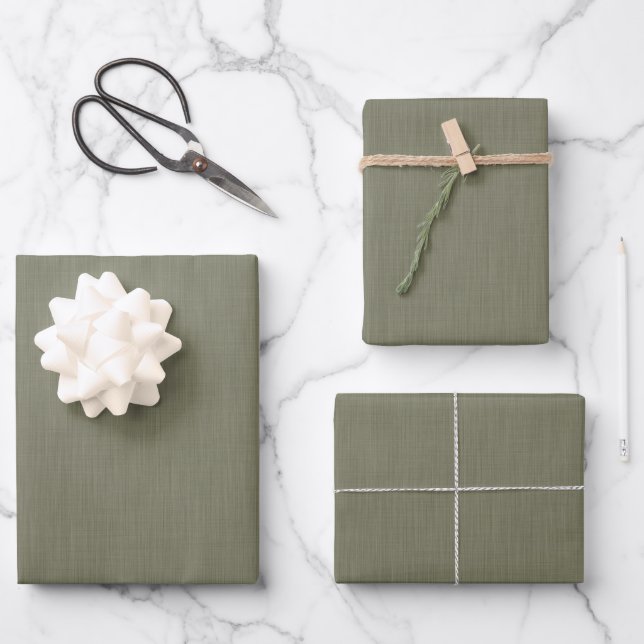 Calm & simple olive green textured background  geschenkpapier set (Vorderseite)