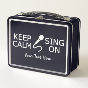 Calm & Sing für benutzerdefinierten Text behalten Metall Brotdose