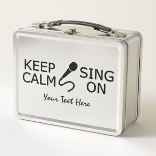 Calm & Sing für benutzerdefinierten Text behalten Metall Brotdose