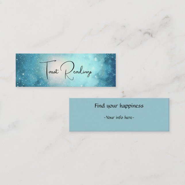 Calm stausty blue Tarot space star Business Card Mini Visitenkarte (Vorne/Hinten)
