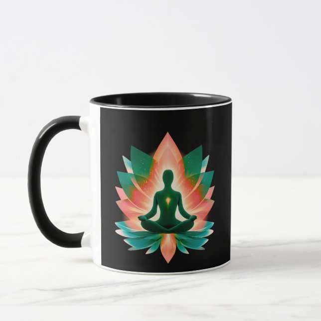 Calm Strength Meditation Aura Art Tasse (Links)