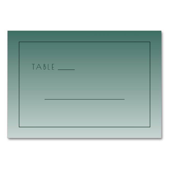 Calm Teal Minimalist Table Sign Tischnummer (Vorderseite)