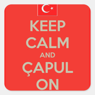 Calm und Capul On behalten Quadratischer Aufkleber