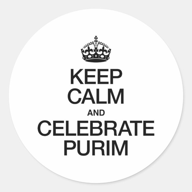 CALM UND CELEBRATE PURIM behalten Runder Aufkleber (Vorderseite)