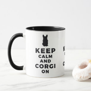 Calm und Corgi auf der Tasse behalten