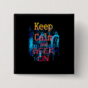 Calm und Geek auf Binärkode behalten Button