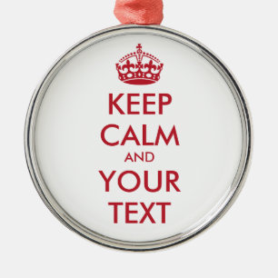 CALM und IHRER TEXT behalten Ornament Aus Metall