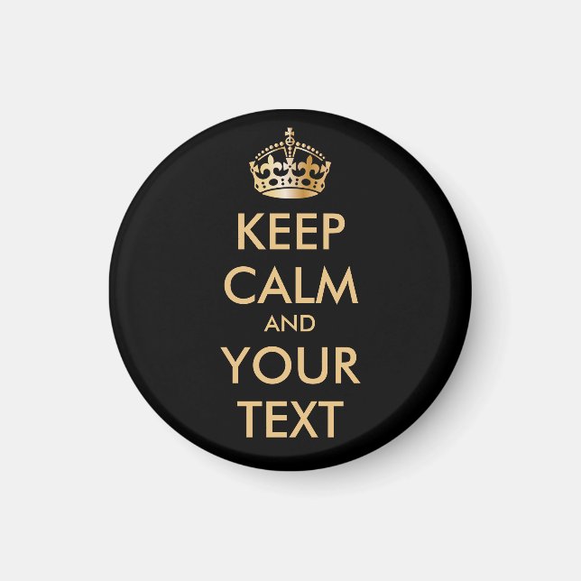 CALM und IHRER TEXT behalten - personalisierter Te Magnet (Vorne)