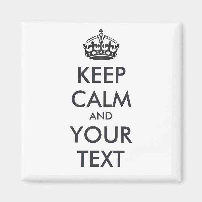 CALM und IHRER TEXT behalten - personalisierter Te Magnet (Vorne)