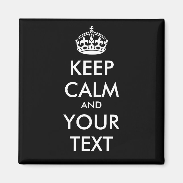 CALM und IHRER TEXT behalten - personalisierter Te Magnet (Vorne)