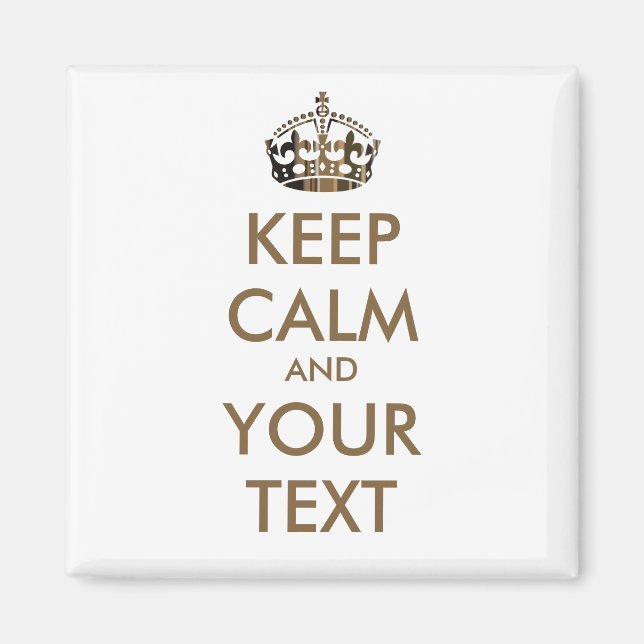 CALM und IHRER TEXT behalten - personalisierter Te Magnet (Vorne)