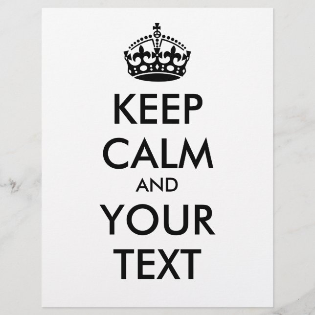CALM und IHRER TEXT behalten - schwarz Flyer (Vorne)