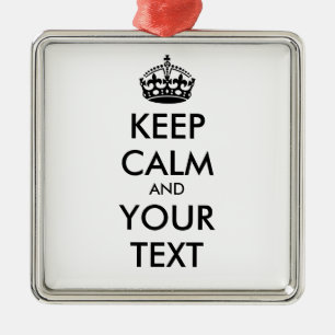 CALM und IHRER TEXT behalten - schwarz Ornament Aus Metall