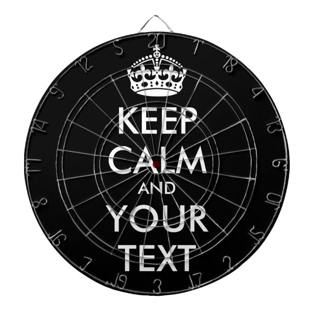 CALM UND IHRER TEXT behalten - SCHWARZER Hintergru Dartscheibe (vorne)
