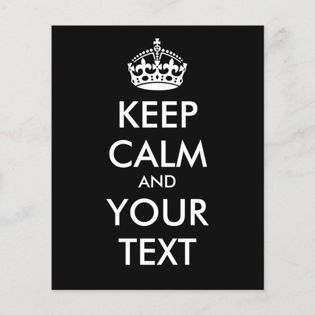 CALM UND IHRER TEXT behalten - SCHWARZER Hintergru Flyer (Vorne)
