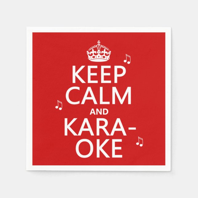 Calm und Karaoke behalten (Farbe anpassen) Serviette (Vorderseite)
