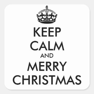 CALM UND KLEINE CHRISTMAS behalten - personalisier Quadratischer Aufkleber