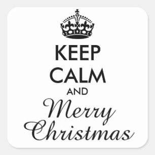 CALM UND KLEINE CHRISTMAS behalten - personalisier Quadratischer Aufkleber