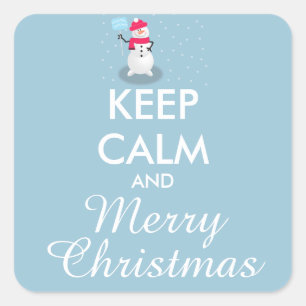 CALM UND KLEINE CHRISTMAS behalten - personalisier Quadratischer Aufkleber