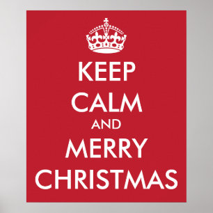 CALM und MERRY CHRISTMAS behalten - Hintergrund än Poster