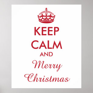 CALM und MERRY CHRISTMAS behalten - Hintergrund än Poster