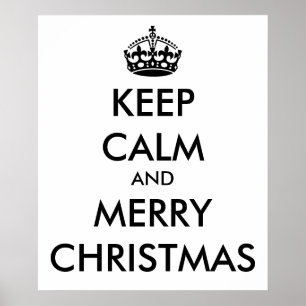CALM und MERRY CHRISTMAS behalten - Hintergrund än Poster
