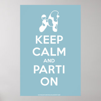 Calm und Parti auf Plakat behalten (Baby Blue)