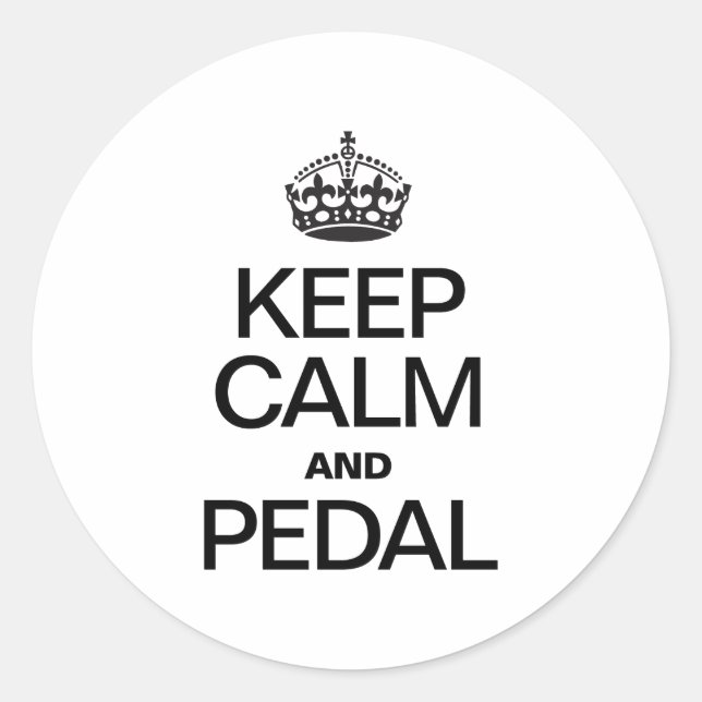 CALM UND PEDAL behalten Runder Aufkleber (Vorderseite)
