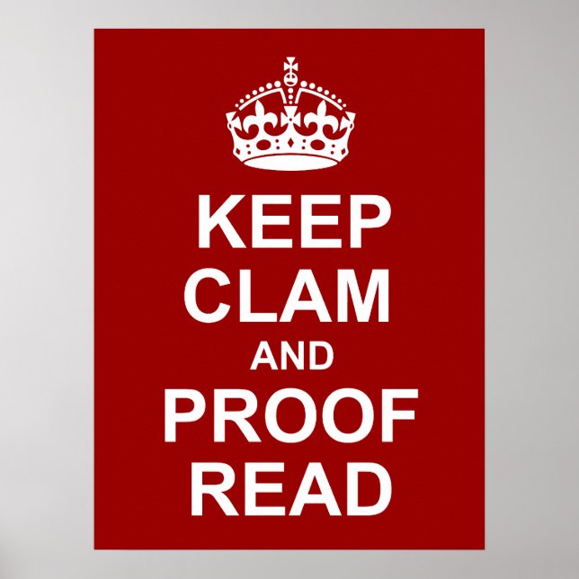 Calm und Proofread Poster behalten (Vorne)